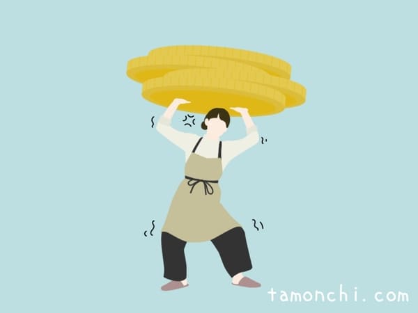 お金を抱えている女性のイラスト
