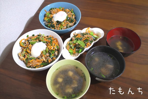 そぼろと野菜のビビンバの調理後写真